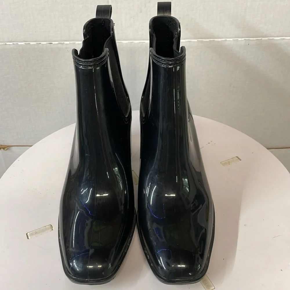 Jeffrey Campbell Womens Sz 9 Stormy Chelsea rain boots‎ Black Pull On